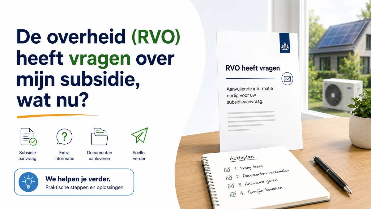 De overheid (RVO) heeft vragen over mijn subsidie, wat nu?