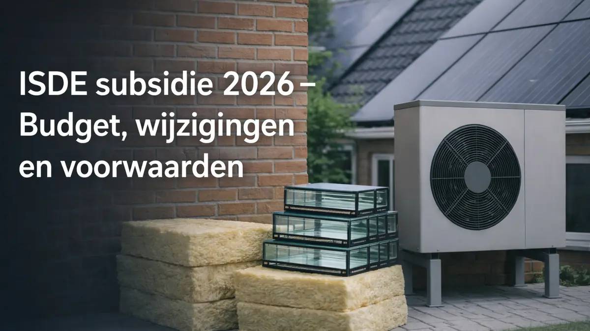 ISDE subsidie 2026 – Budget, wijzigingen en voorwaarden
