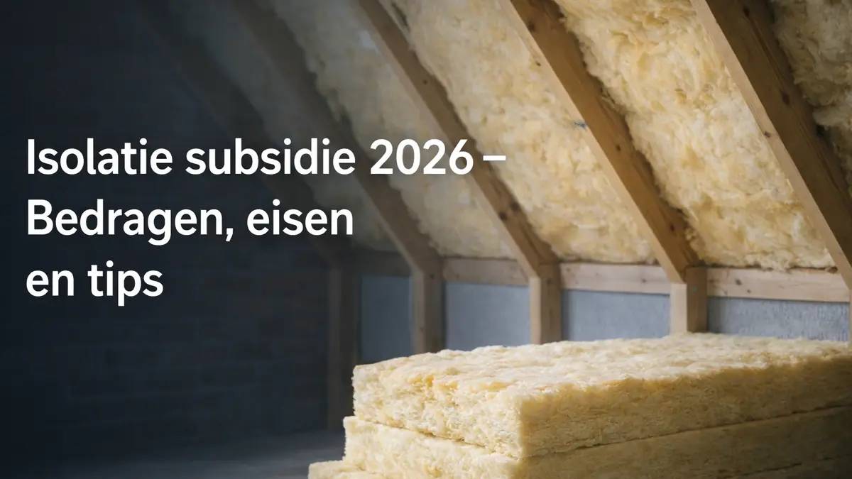 Isolatie subsidie 2026 – Bedragen, eisen en tips