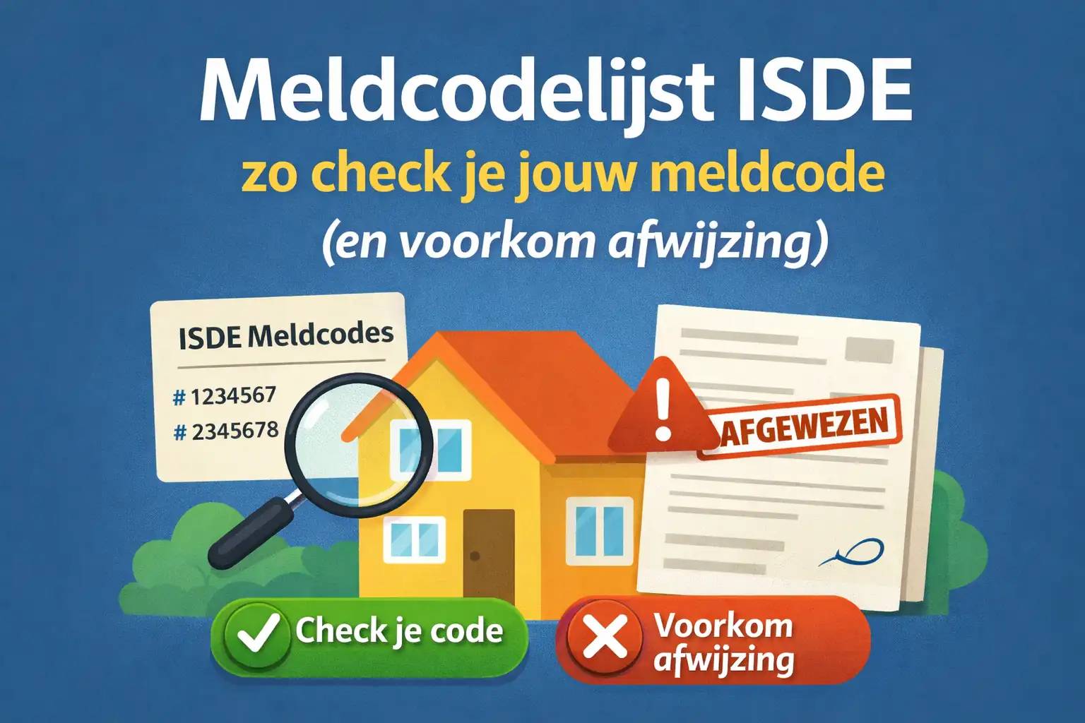Meldcodelijst ISDE: zo check je jouw meldcode (en voorkom afwijzing)