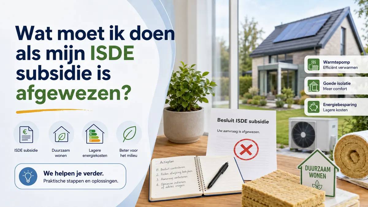 Wat moet ik doen als mijn ISDE subsidie is afgewezen?