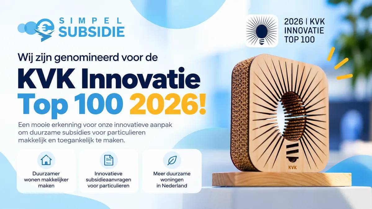 Simpel Subsidie genomineerd voor de KVK Innovatie Top 100!
